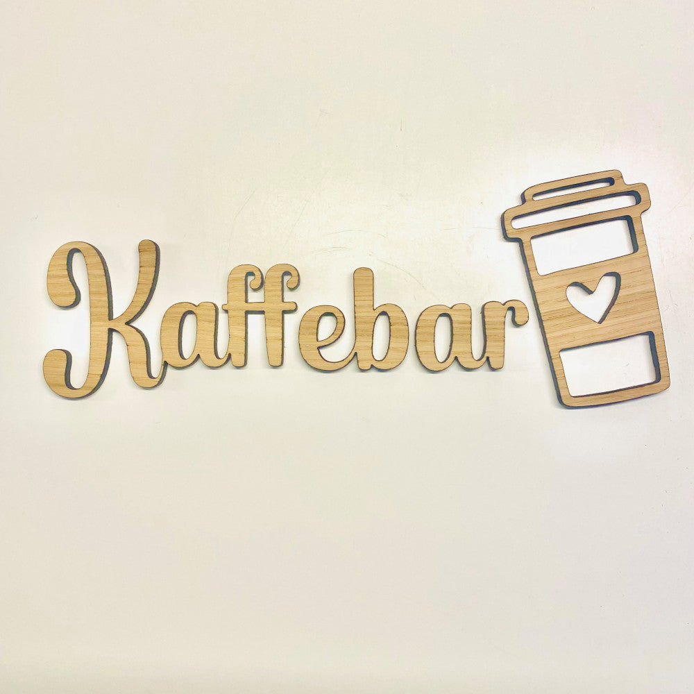 Kaffebar skilt med krus Woodenfactory